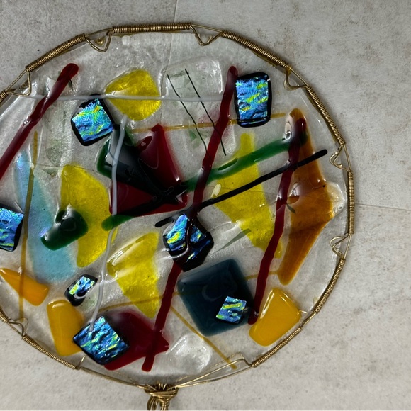 Fused glass art glass wall hanging window, sun catcher - Picture 7 of 9